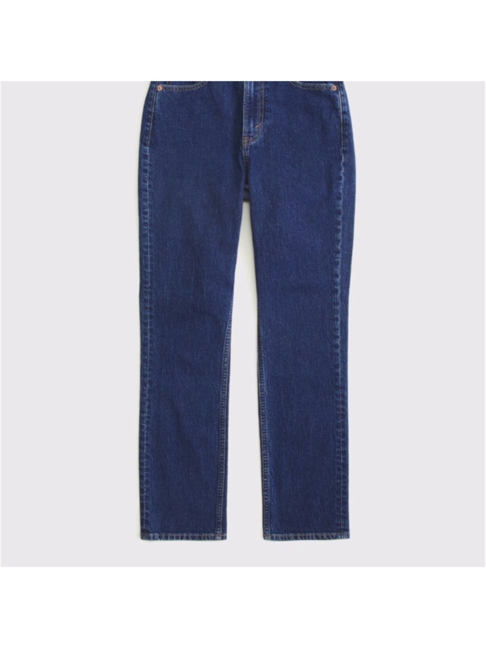 Abercrombie & Fitch Ankle on Straight Jeans in Dark Blue Denim - Picture 8 of 8